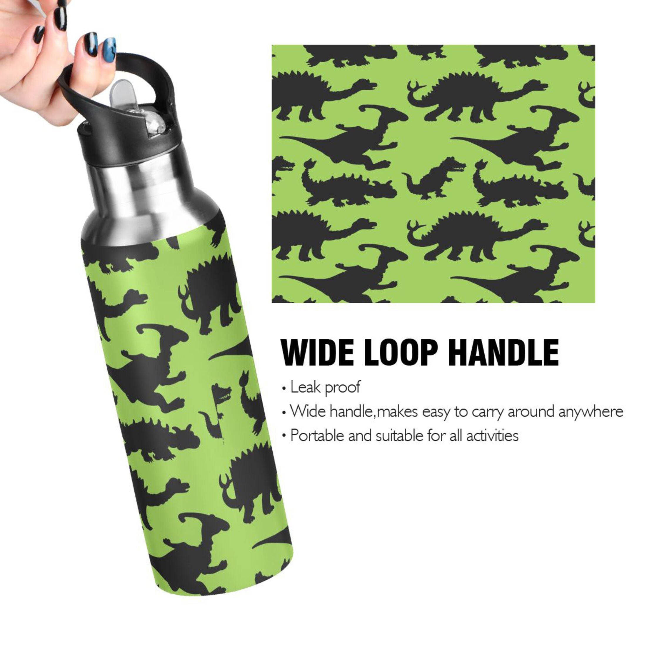 Stainless Steel Vacuum Insulated Water Bottle with Straw Lid 20 OZ T7248