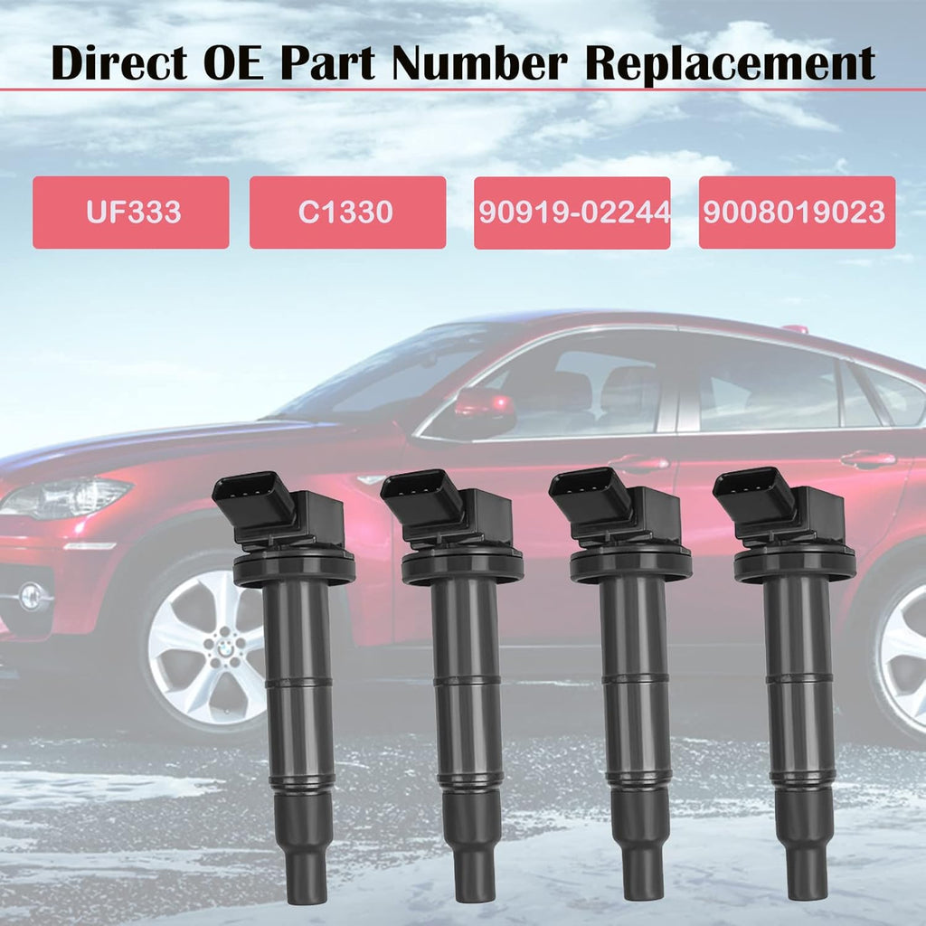 4PCS Ignition Coils for 2.0L 2.4L Toyota Camry Matrix RAV4 Solara Highlander Scion TC xB Lexus HS250h X923