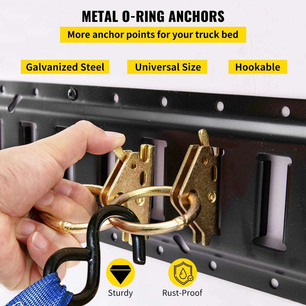 30Pcs 5ft Steel E Track Tie-Down Rail Kit with 8 O Rings S60463