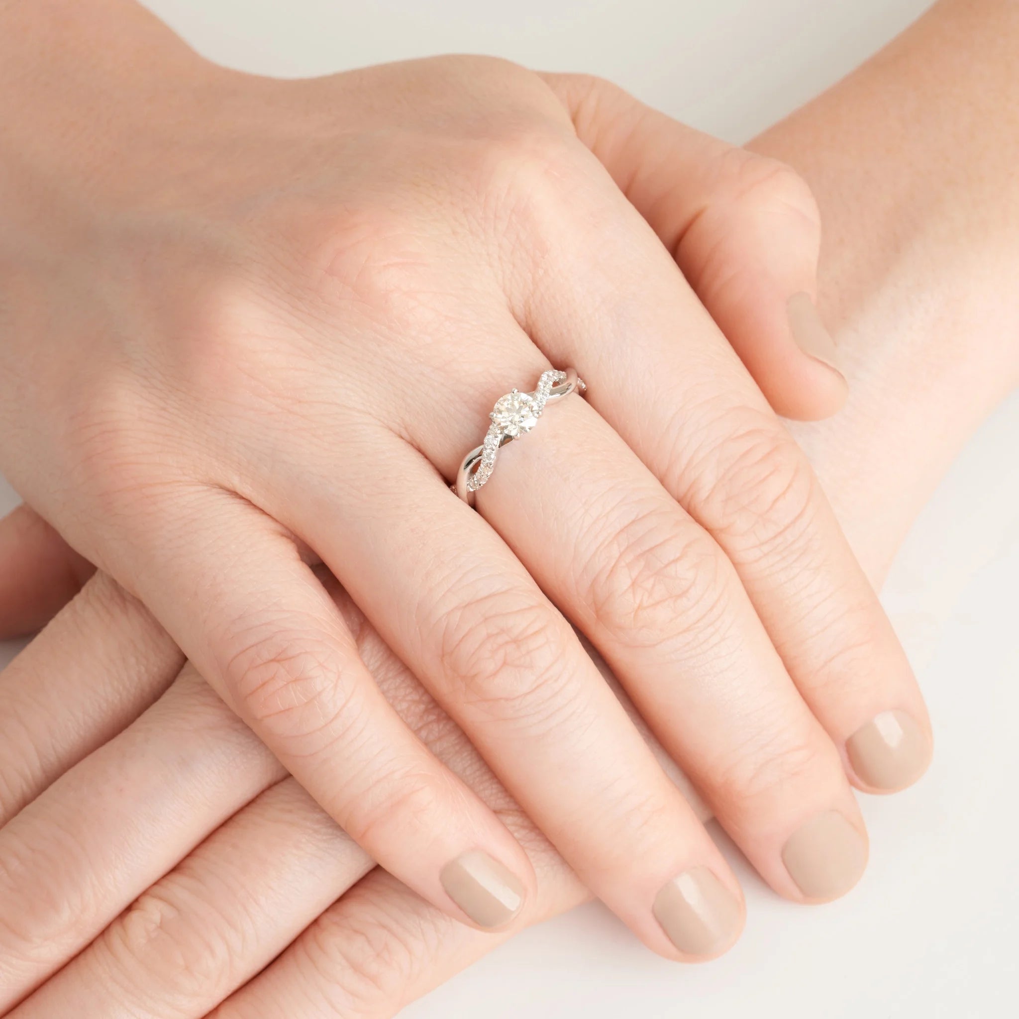 Lab Grown Diamond Engagement Ring in Sterling Silver D7771