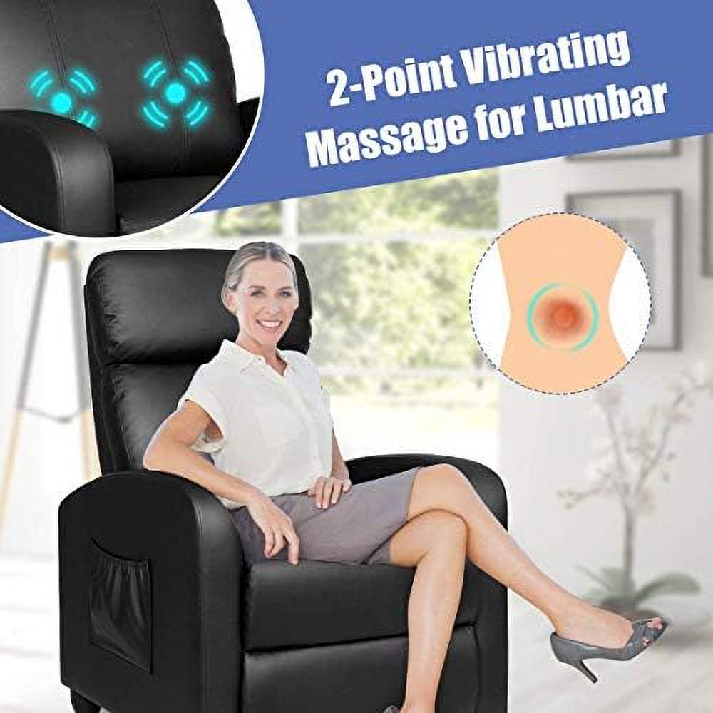 Moccha Massage Recliner Chair Ergonomic Adjustable Single Sofa with Padded Seat Backrest Footrest Remote Control C503773