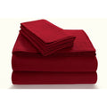 Dark Red Full Solid Flannel Sheet Set Y52541