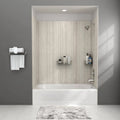Pewter Travertine 4-Piece Alcove Bath Wall R61696