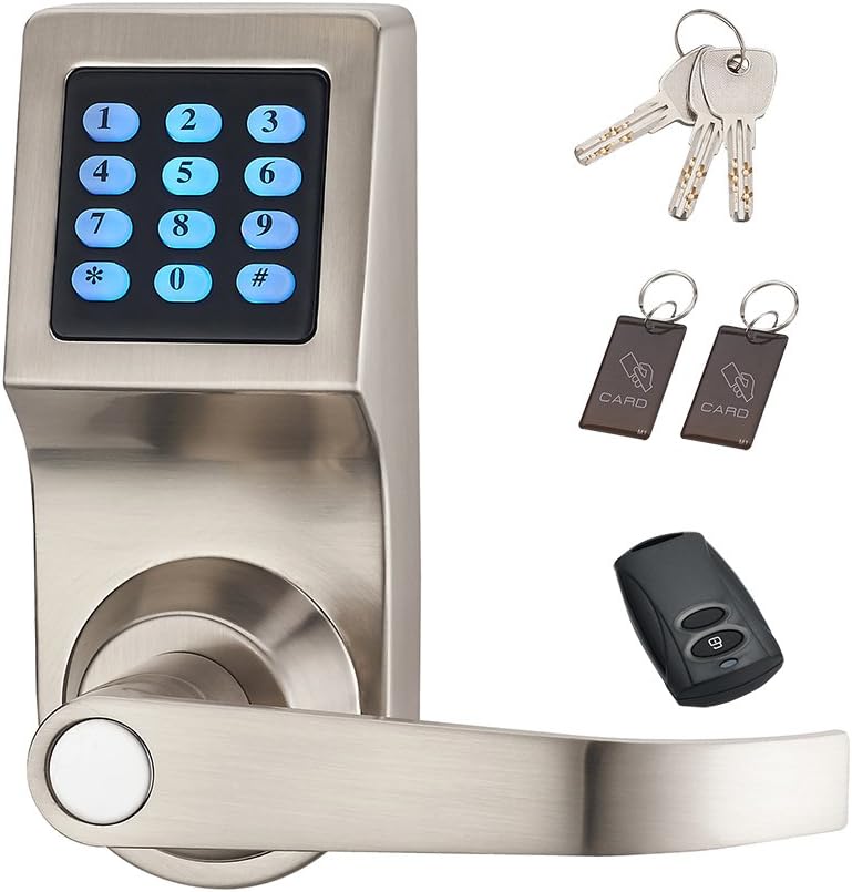 Digital Door Lock with Remote Control, Code and Key R65381