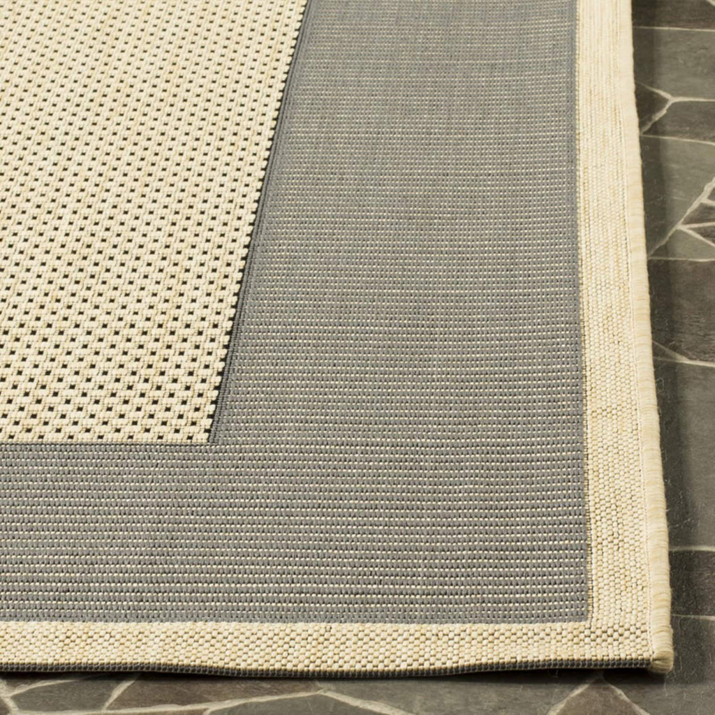 Natural/Gold Striped Border Indoor/Outdoor Area Rug P627