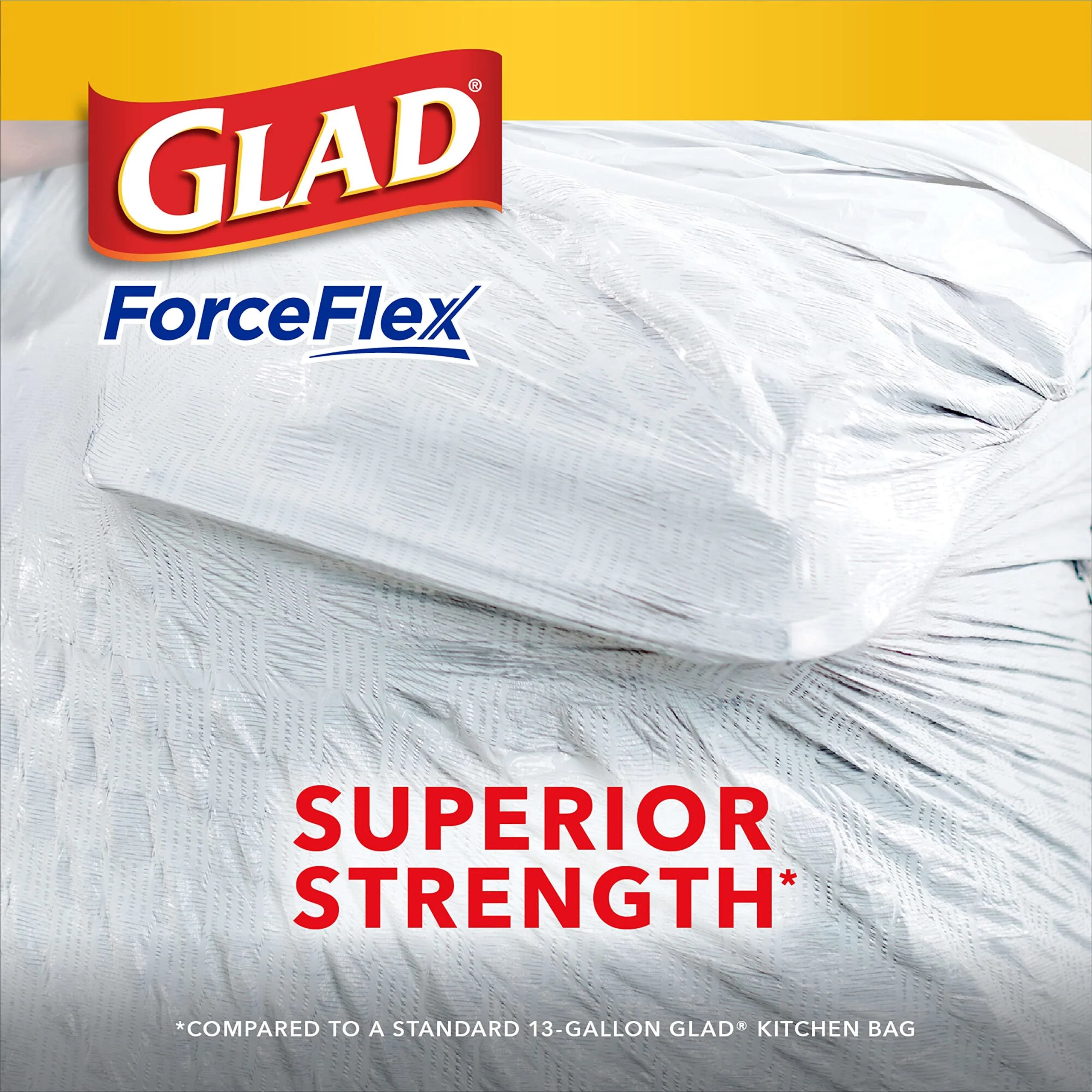 Glad ForceFlex Tall Kitchen Trash Bags, 13 Gallon, Lavender, 80 Count G343