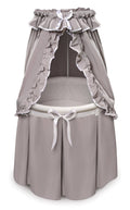 Round Baby Bassinet with Canopy - Gray/White R7054