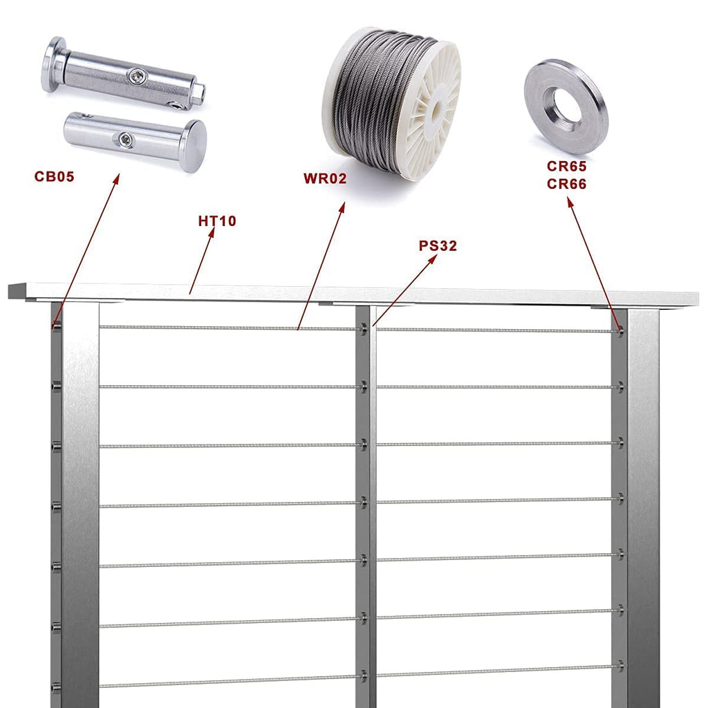 4 Pack Stainless Steel Cable Railing Post U563