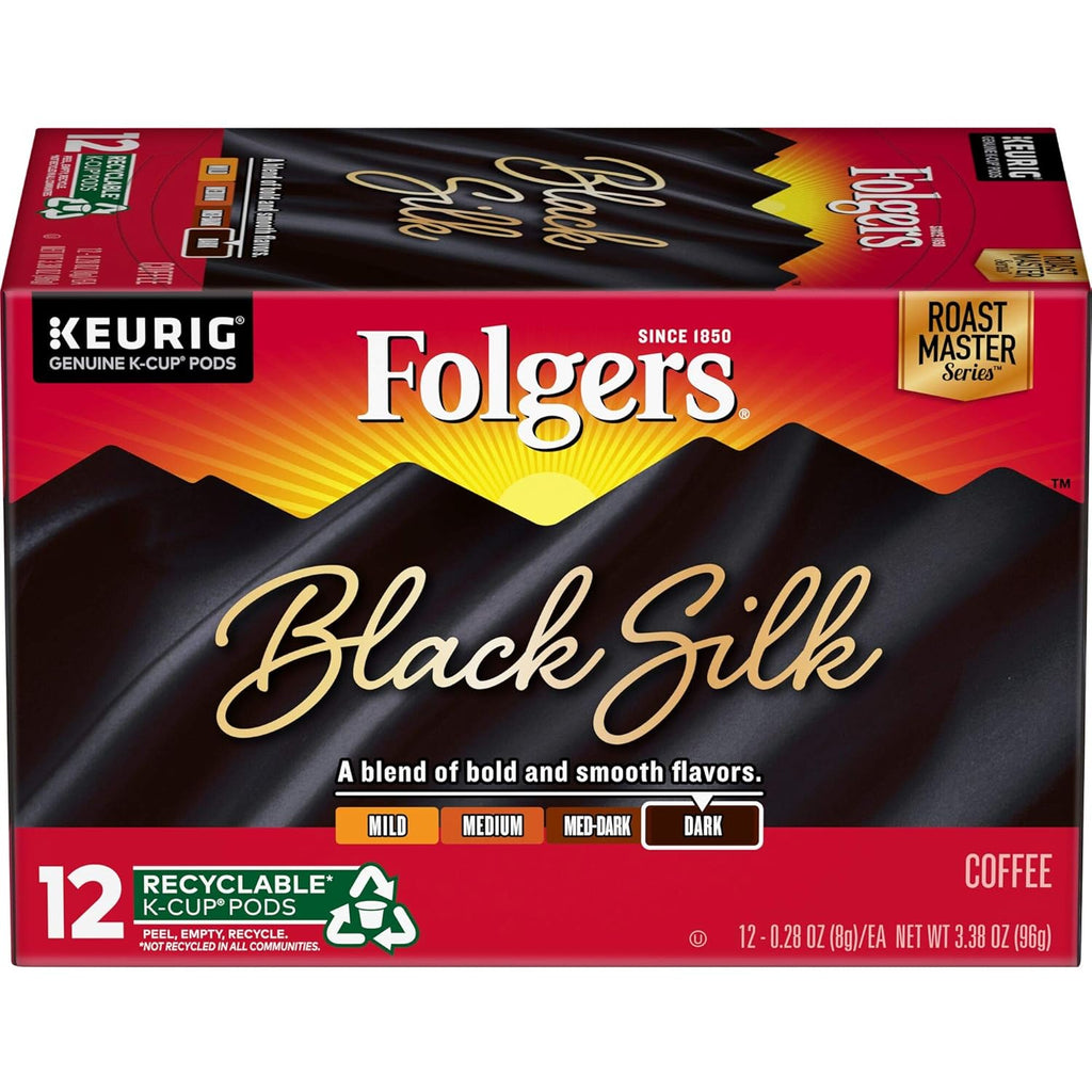 Black Silk Dark Roast Coffee, 12 Count (Pack of 6) U4375