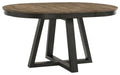 Brushed Brown Pecan Round Dining Table M432