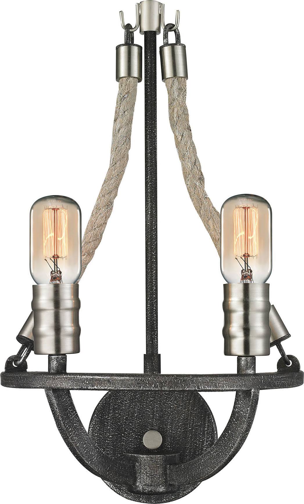 2 Light Sconce in Silvered Graphite/Polished Nickel G968528