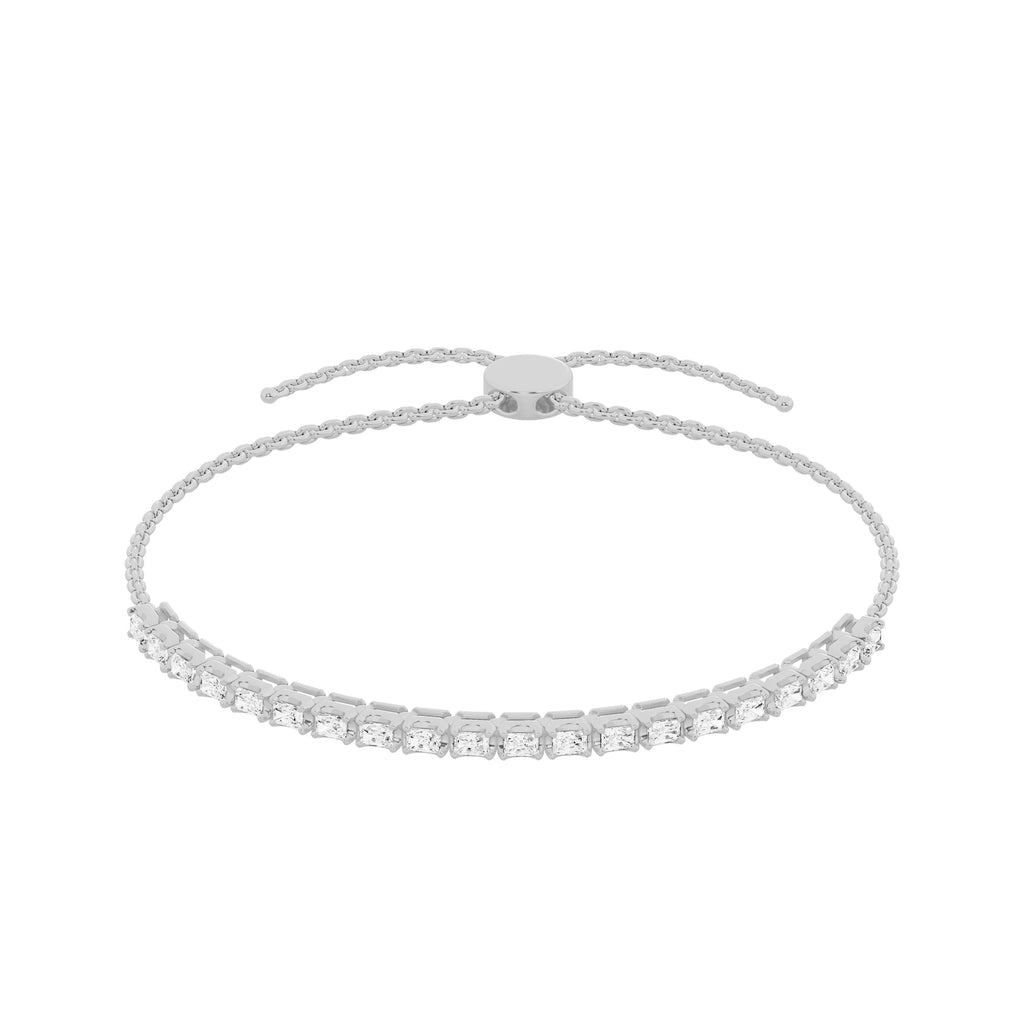 10K White Gold Diamond Tennis Bolo Bracelet B801576