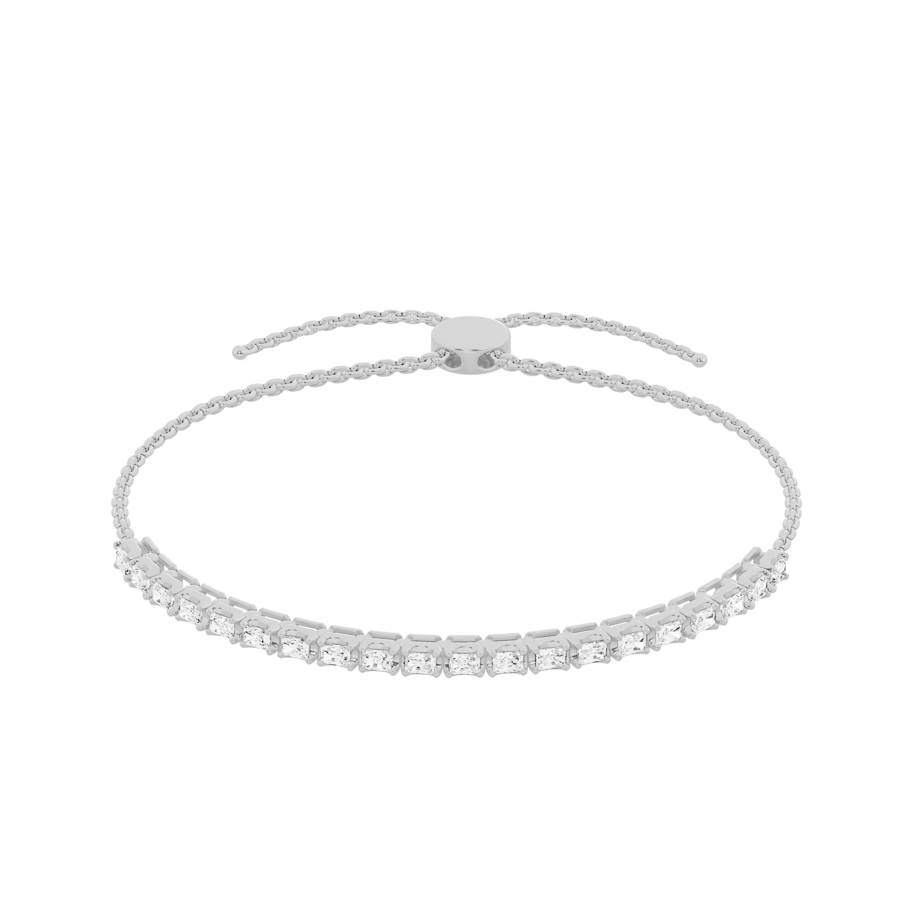 10K White Gold Diamond Tennis Bolo Bracelet B801576