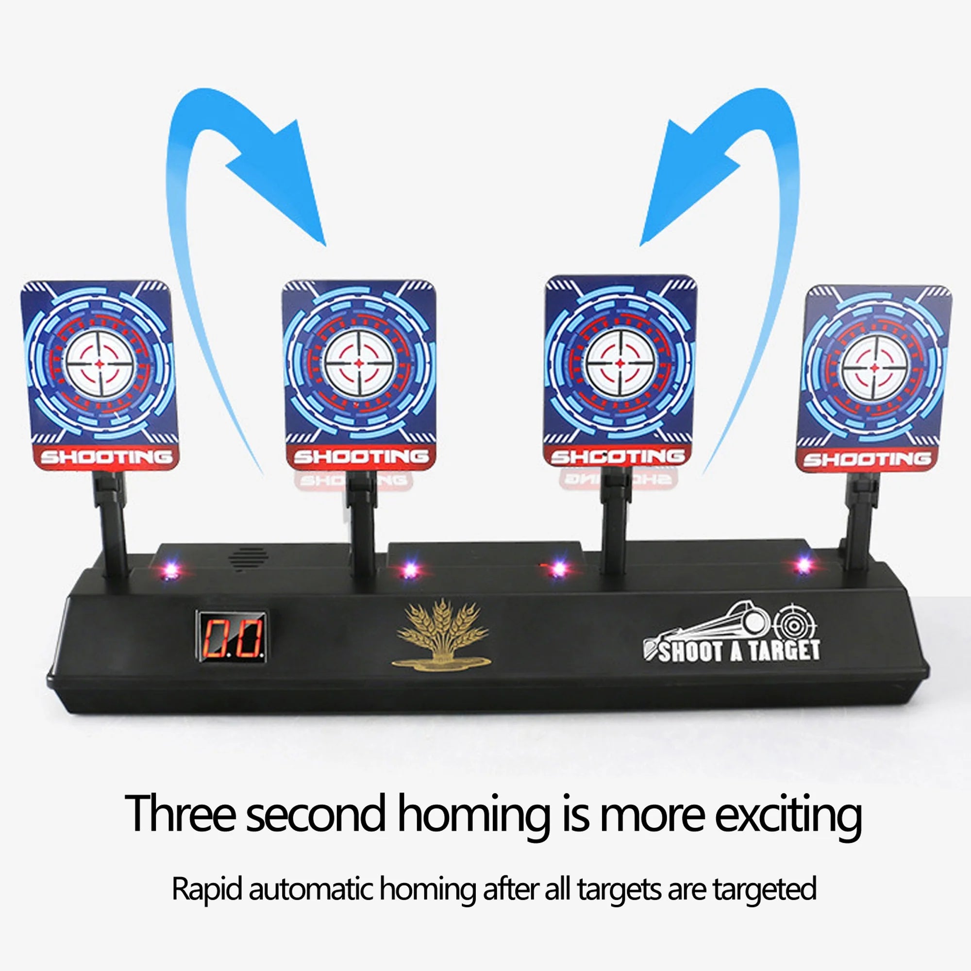 4 Targets LED Light Auto Reset Digital Shooting Targets E177115