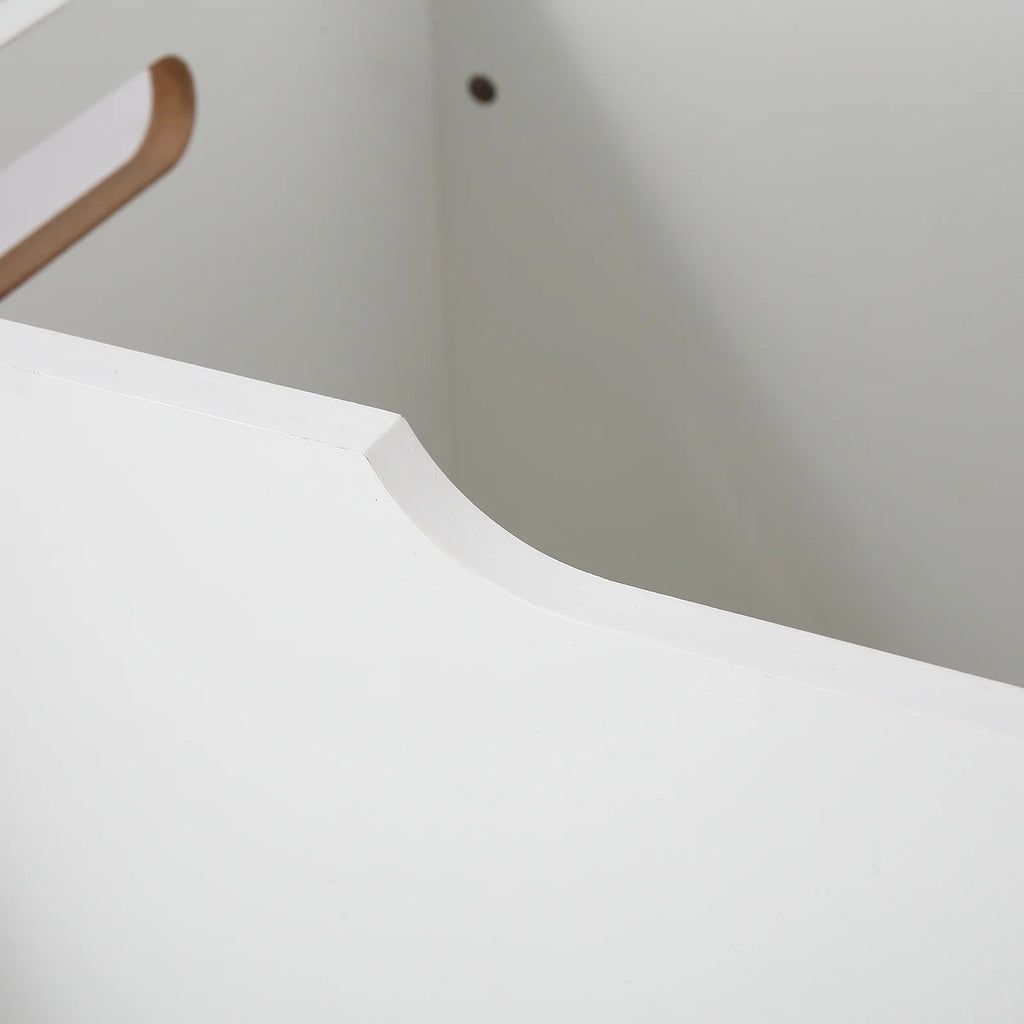 White Extra Large Wooden Toy Storage Bench with Safety Hinges G1147