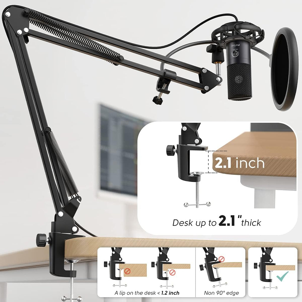 USB Microphone Kit with Adjustable Scissor Arm Stand Shock Mount, Pack of 2 X26482