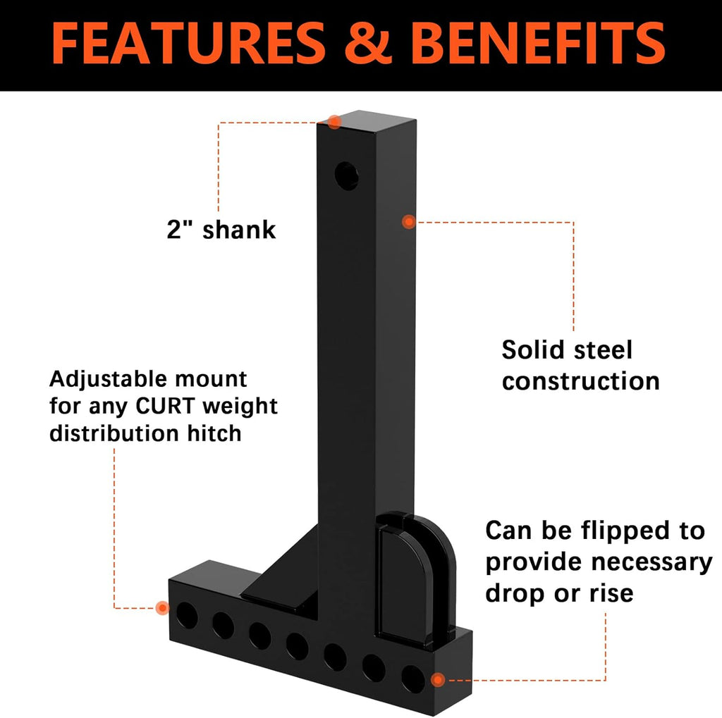 Weight Distribution Hitch Shank, 2-Inch Receiver, 6-Inch Rise D666