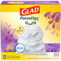 Glad ForceFlex Tall Kitchen Trash Bags, 13 Gallon, Lavender, 80 Count G343