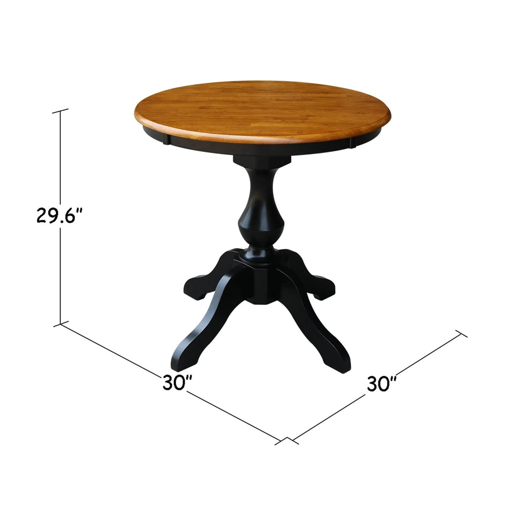 Black/Cherry Round Top Pedestal Table R90176