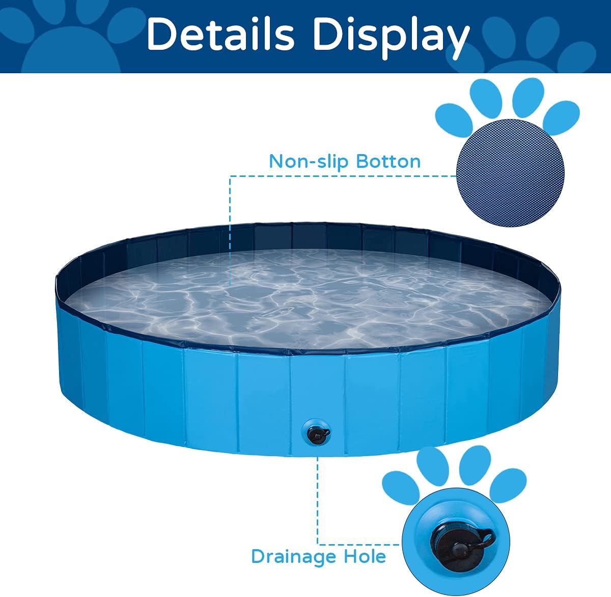 Foldable Dog Pet Swimming Pool of Hard PVC Plastic F96260