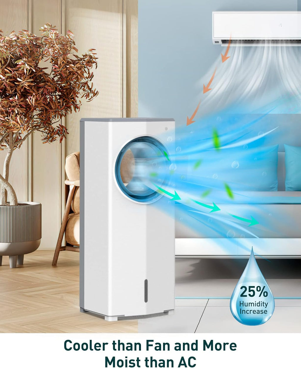 3-in-1 Portable Evaporative Air Cooler Fan with Remote Control E4988