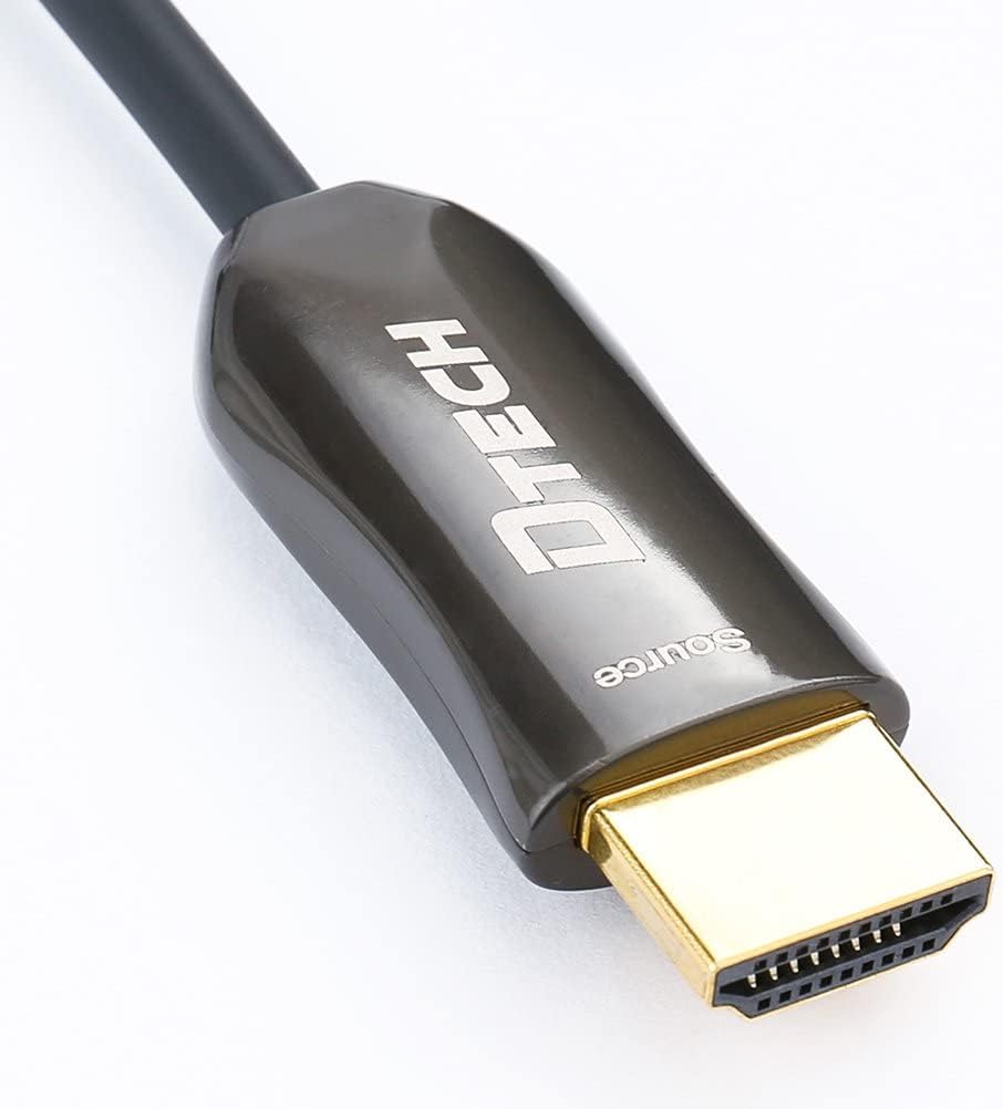 100m Slim Fiber Optic HDMI Cable 2.0 UHD 4K 60Hz 18Gbps Black Pack of 2 C235