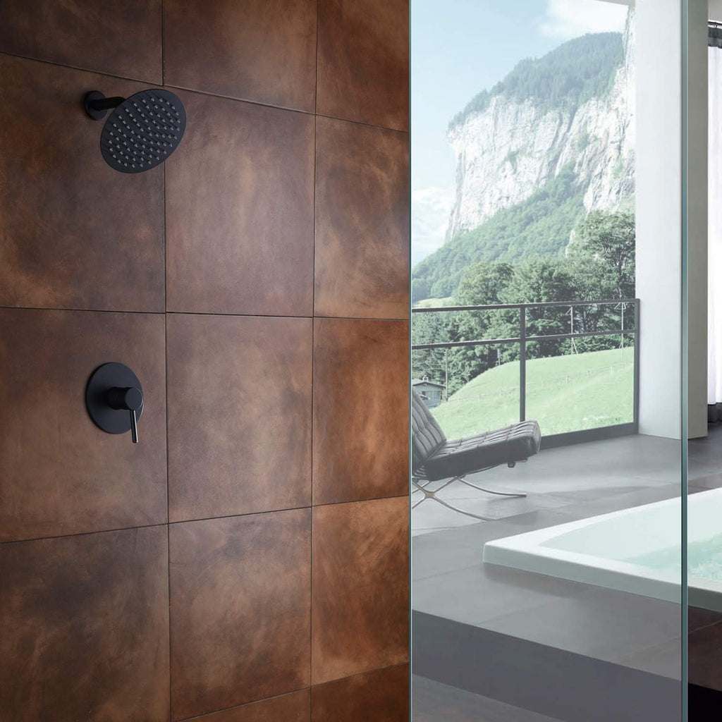 Brushed Brass Shower Faucet Set with Rain Shower Head S6437