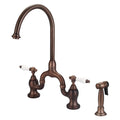 Oil Rubbed Bronze Kitchen Bridge Faucet with Side Spray U860
