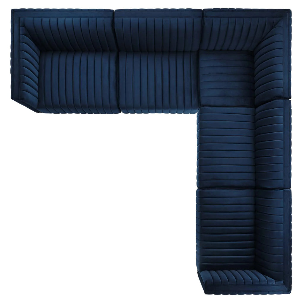 5-Piece Performance Velvet Sectional B60636