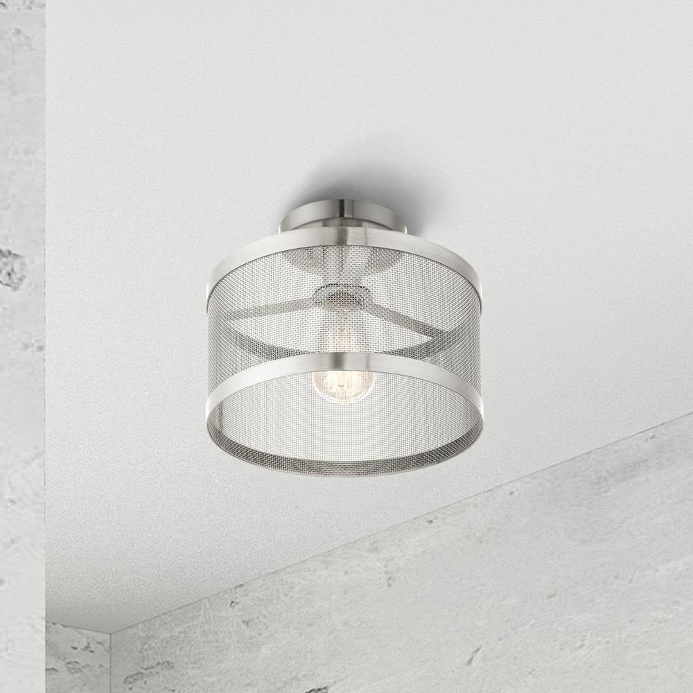 Brushed Nickel Semi Flush Mount Light S17655