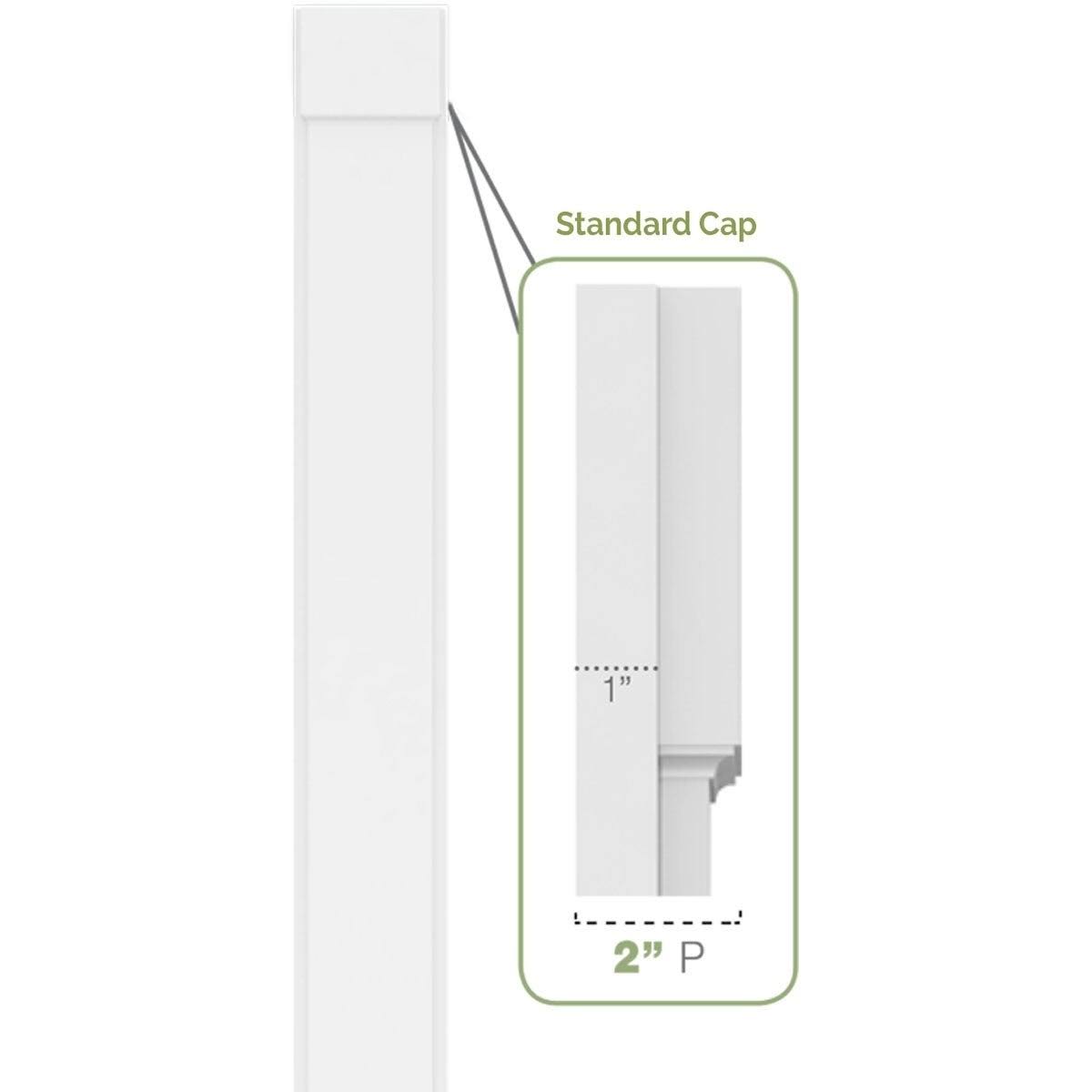 Two Equal Raised Panel PVC Pilaster with Standard Capital & Base (Pair) H595631