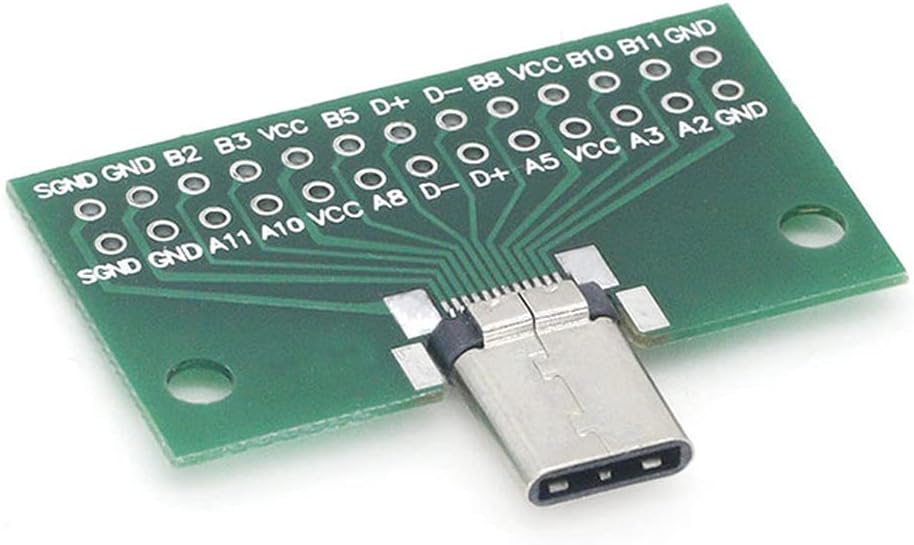 Type-C Male to Female USB 3.1 Adapter PCB Board 24P 2.54mm Connector Socket B7243