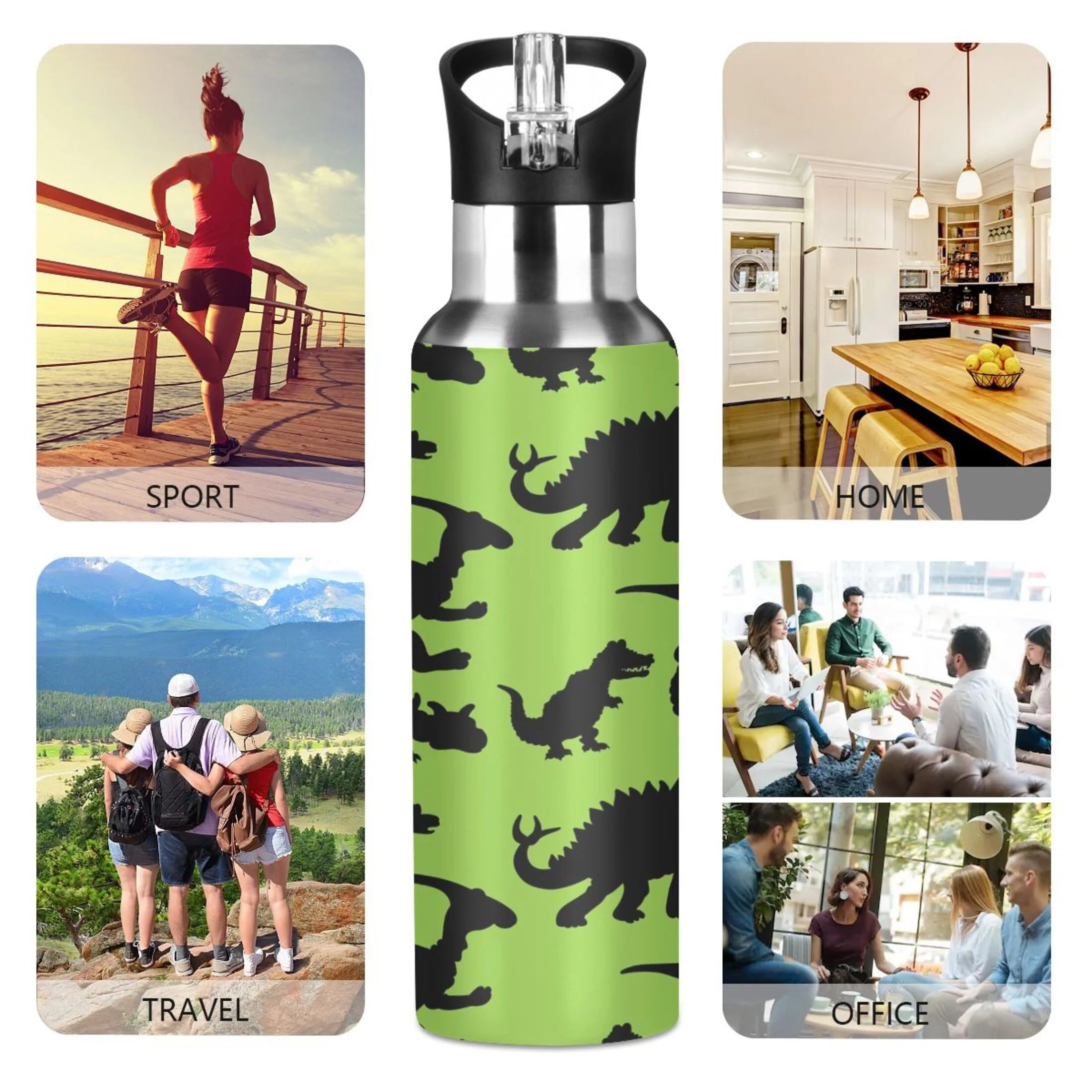 Stainless Steel Vacuum Insulated Water Bottle with Straw Lid 20 OZ T7248