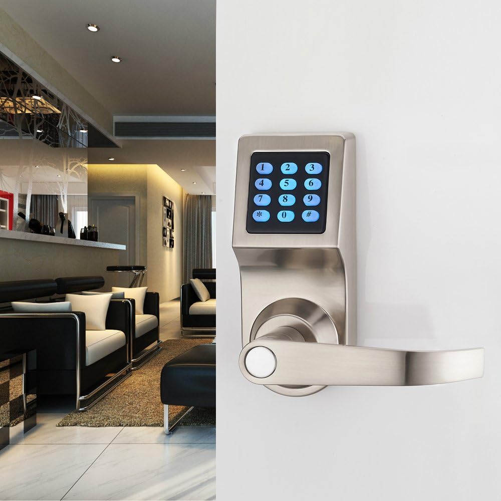 Digital Door Lock with Remote Control, Code and Key R65381