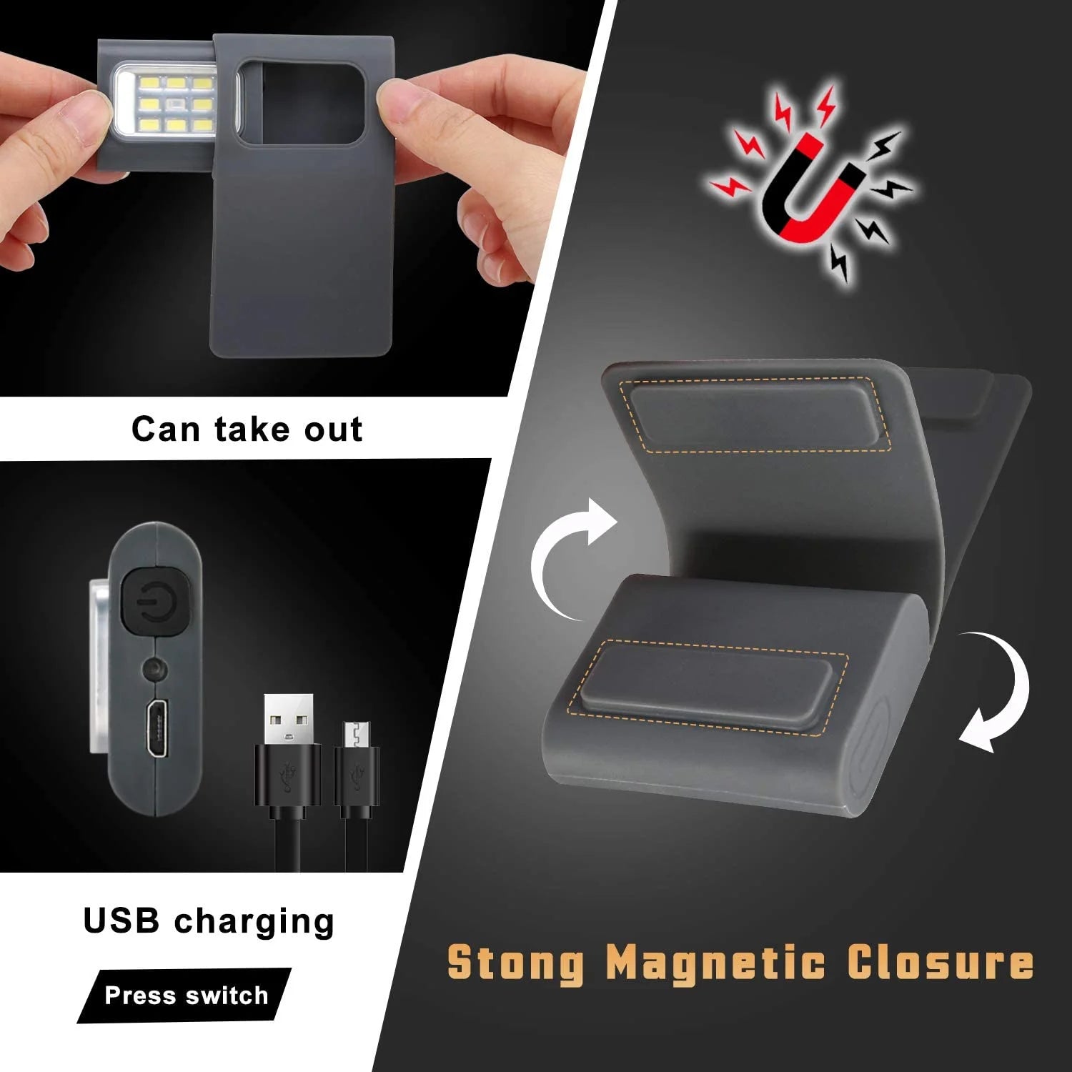 2Pack USB Rechargeable LED Clip on Running Light T33799