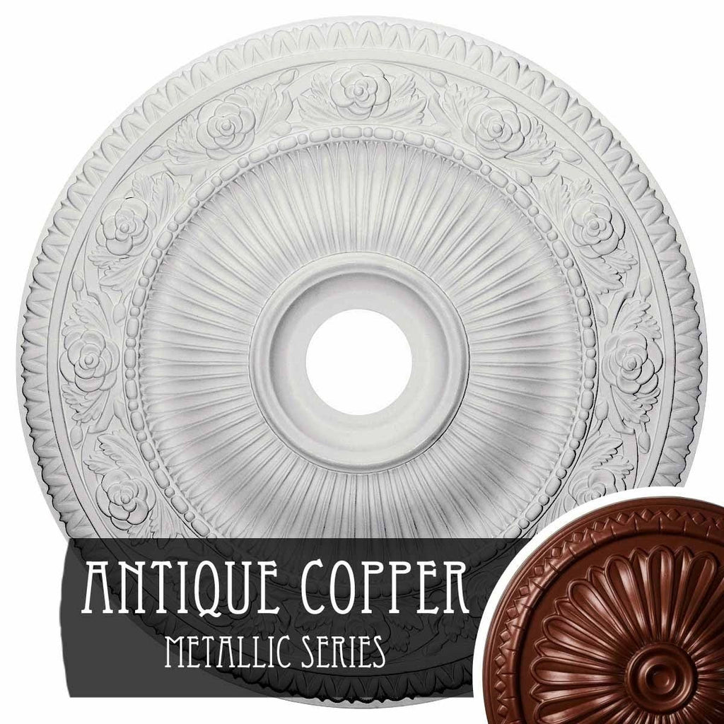 24 1/4x22OD x 3 7/8x22ID x 2x22P Hand-Painted Ceiling Medallion Y981270