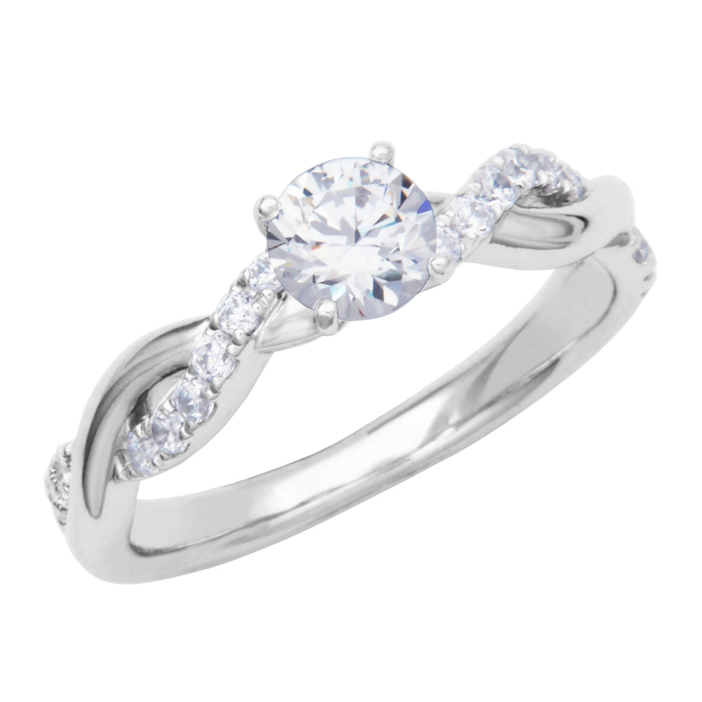 Lab Grown Diamond Engagement Ring in Sterling Silver D7771