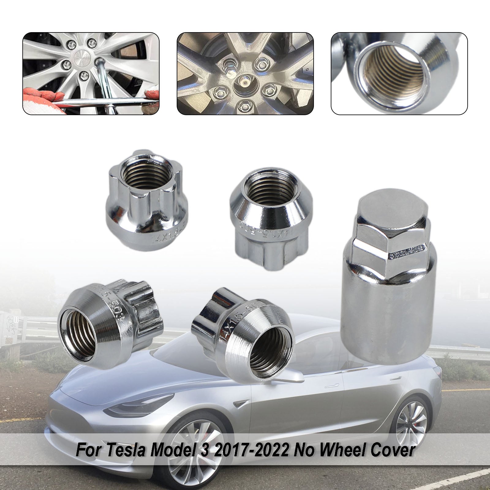4PCS Chrome Wheel Lock Lug Nut M14x1.5 P9886