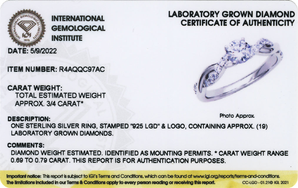 Lab Grown Diamond Engagement Ring in Sterling Silver D7771