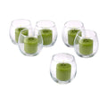 Clear Glass Hurricane Votive Candle Holders with Lime Green Votive Candles (Set of 36) T808