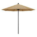 Stone Black Aluminum Market Patio Umbrella with Manual Lift and Fiberglass Ribs M105744