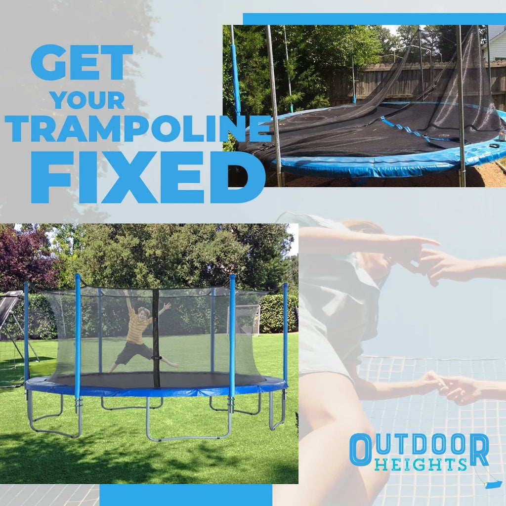 Trampoline Safety Enclosure Net, 6 Poles & Hardware, Fits 16 FT. Round Frame G141
