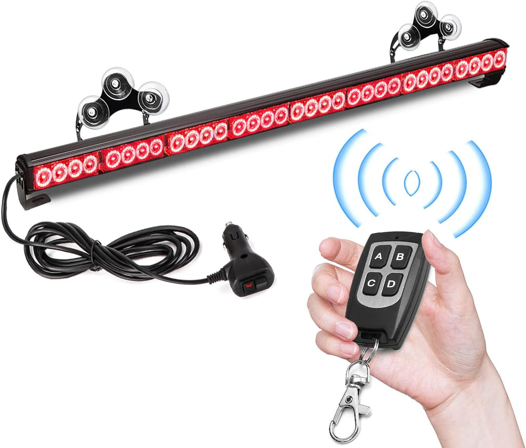 32 LED 35.5" Amber White Hazard Warning Traffic Advisor Light Bar Pack of 2 O8856