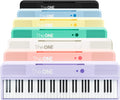 Piano Keyboard with 61 Lighted Keys, 256 Tones, 64 Polyphony, Built-in LED Lights (Pink) V9400