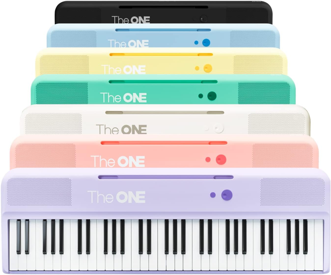Piano Keyboard with 61 Lighted Keys, 256 Tones, 64 Polyphony, Built-in LED Lights (Pink) V9400