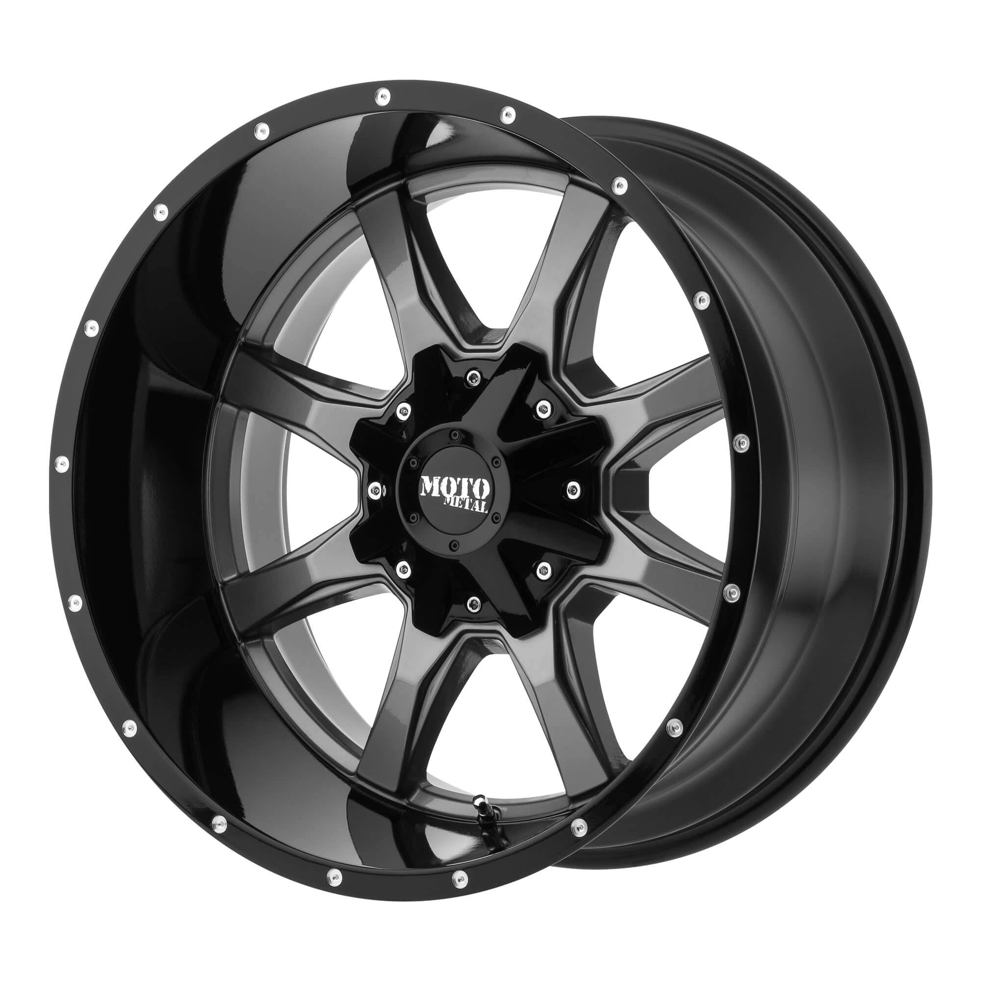 24x22 Gloss Gray Wheel with Gloss Black Lip S171398