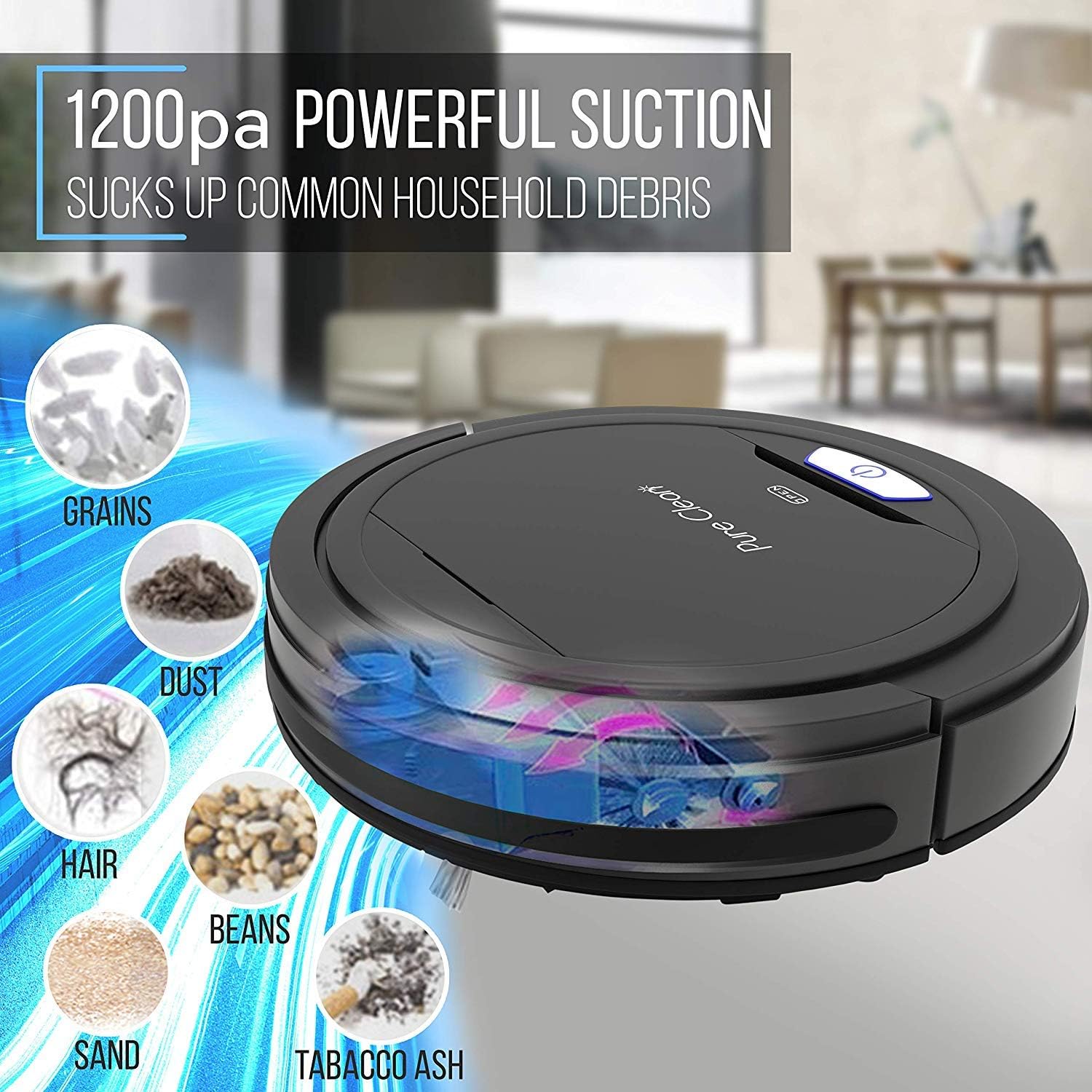 Black Robot Vacuum Cleaner V417