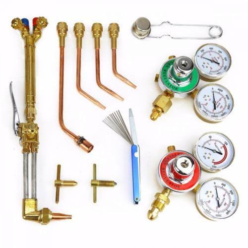 Blue Oxygen Acetylene Welding Cutting Torch Tool Kit with Regulator Twin Hose Carrying Case A81836