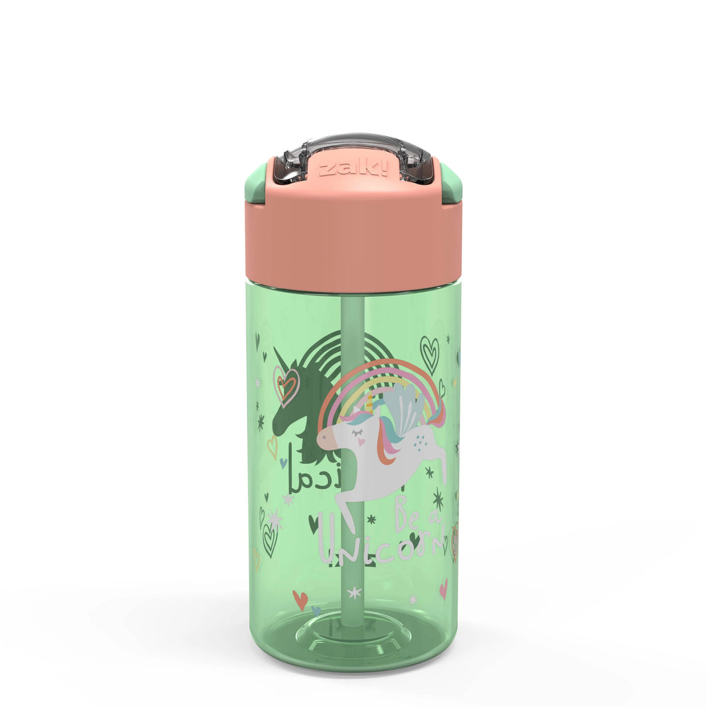 Unicorn Reusable Plastic Water Bottle with Push-button lid H34602
