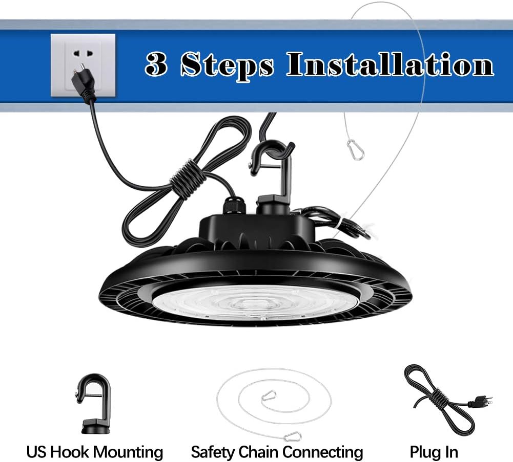 150W UFO LED High Bay Light 22500 lumens 5000K Daylight White IP65 8-Pack G750
